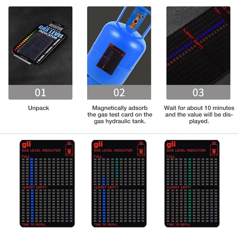 ويوبلز مؤشر مستوى البروبان، مؤشر مغناطيسي لمستوى خزان السائل، مؤشرات زجاجات قياس قابلة لإعادة الاستخدام، أداة قياس دقيقة للبروبان، قياسات متكررة، مقياس درجات الحرارة - Image 3